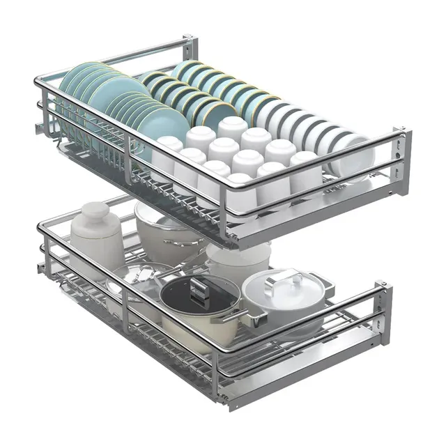 Kitchen Stainless Steel Storage Rack Slide Rails Cabinet… – vue 6