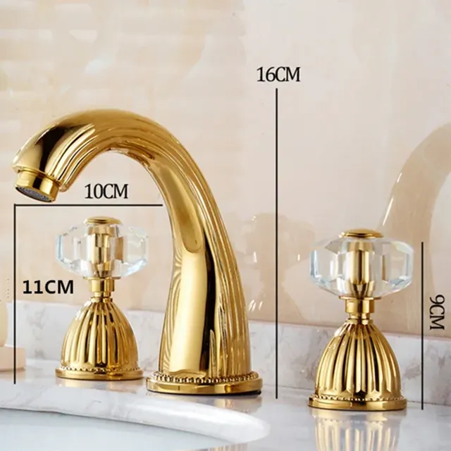 Robinets de lavabo poignée en cristal robinet d'évier de… – vue 5