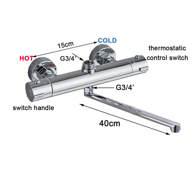 Robinet thermostatique chromé pour salle de bain – vue 5