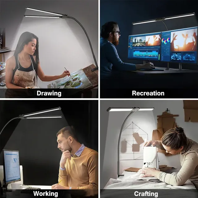 Lampe de bureau LED à Double tête – vue 3