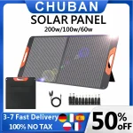 Panneau solaire pliable Portable 200W, 100W 60W, avec support, chargeur de batterie pour téléphone de Camping, batterie externe étanche pour l&rsquo;extérieur