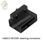 Connecteur d&rsquo;adaptateur de tête de carte mère d&rsquo;ordinateur USB 3.0 19 broches convertisseur de bureau de 90 degrés accessoires de bureau