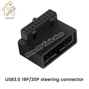 Connecteur d&rsquo;adaptateur de tête de carte mère d&rsquo;ordinateur USB 3.0 19 broches convertisseur de bureau de 90 degrés accessoires de bureau