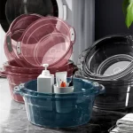 Lavabo en plastique antidérapant polyvalent, bain de pieds, UNIS issement, durable, gain de place, facile à nettoyer