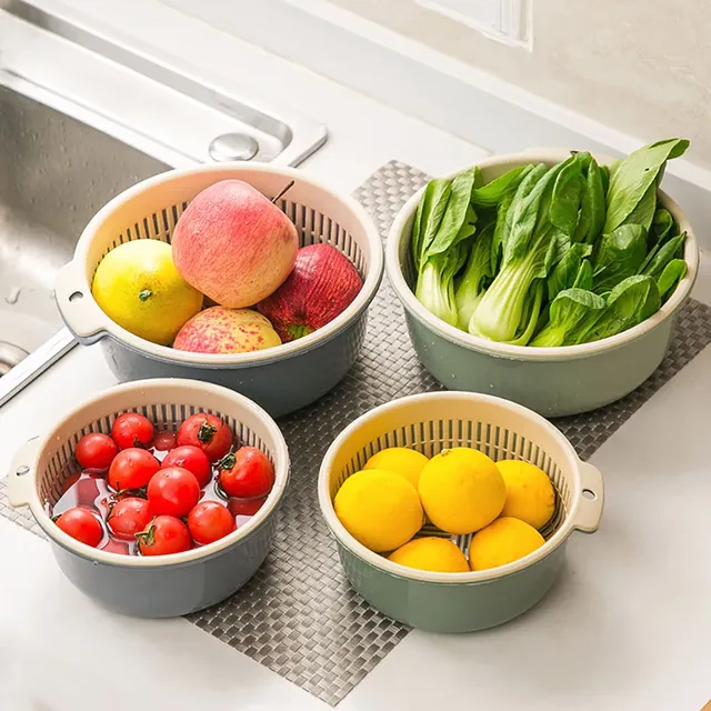 Panier lavage légumes double couche égouttage stockage… – vue 5