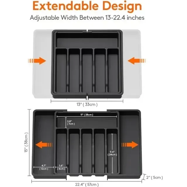 Organisateur couverts extensible réglable plateau… – vue 4