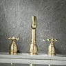 Robinet lavabo laiton brossé or mat col cygne bec haut… – vue 4