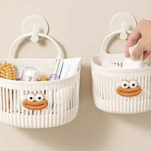 Mignon panier de rangement mural multi-fonctionnel cuisine salle de bain toilette petit panier suspendu sans trou de poinçonnage suspendu Mignon panier de rangement mural multi-fonctionnel cuisine salle de bain toilette petit panier suspendu sans trou de poinçonnage suspendu
