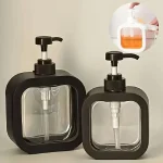 Distributeur de savon de salle de bains rechargeable, Lotion, shampoing, Gel douche, support Portable de voyage, pompe de bain vide, 300ml/500ml, 1 pièce