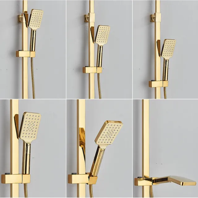 Ensemble de douche thermostatique doré – vue 4