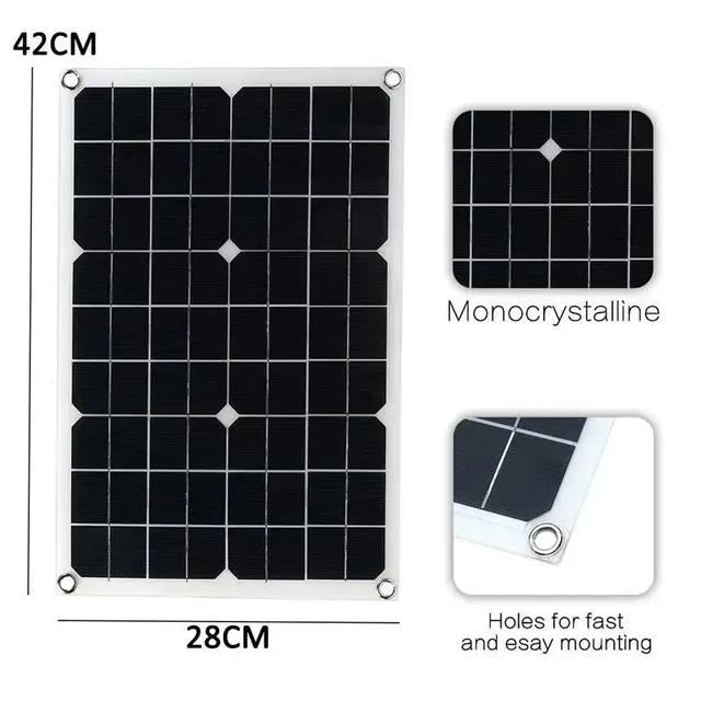 Kit de panneau solaire USB avec contrôleur 100A – vue 2