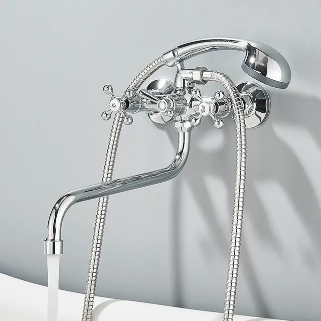 Baignoire chromée pour centre commercial avec douche – vue 4