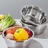Ensemble bassin multifonctionnel acier inoxydable trois… – vue 3