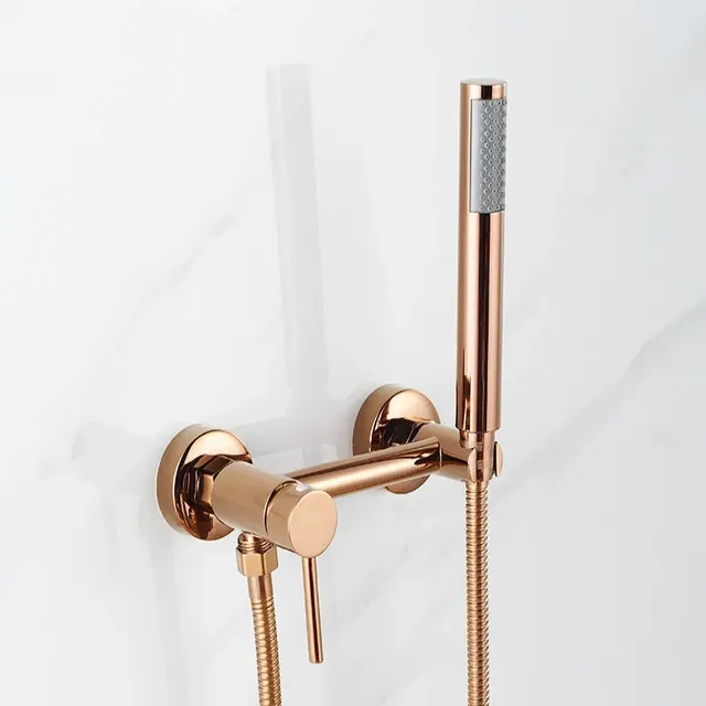 Robinet de douche de salle de bains en or Rose – vue 2