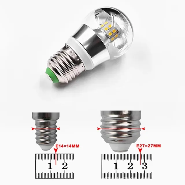 LED miroir ampoule E27 E14 moitié argent filament 5W 7W… – vue 2