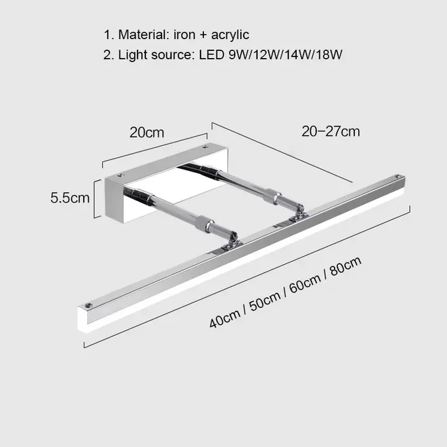 Applique murale moderne à LED pour miroir – vue 6