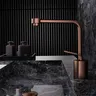 Robinet de salle de bains en or Rose brossé – vue 3