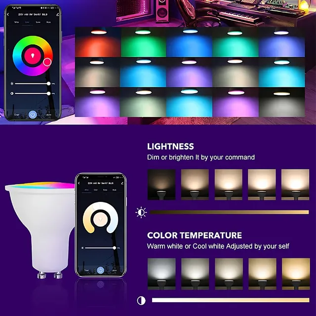 Graffiti WIFI Intelligent GU10 tasse de lumière variable… – vue 2