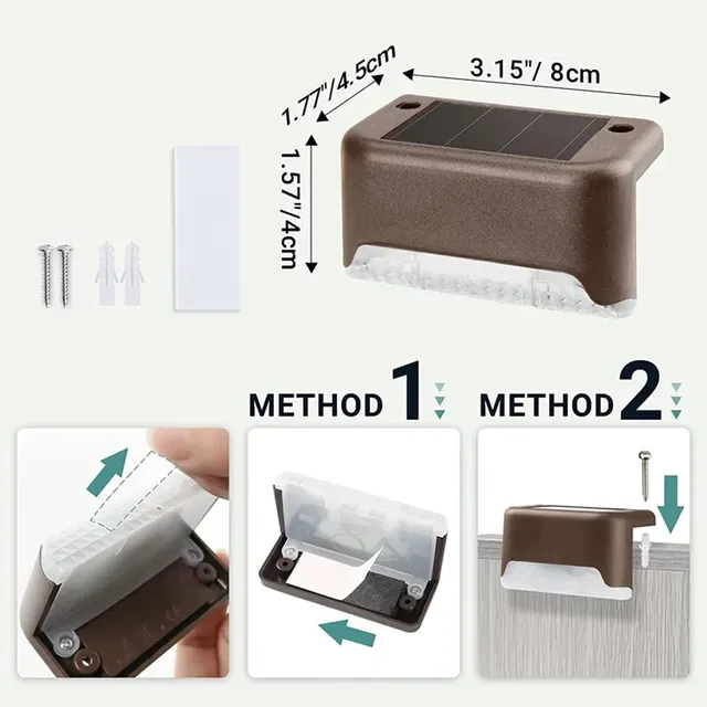 Blanc chaud LED solaire étape lampe chemin escalier… – vue 6