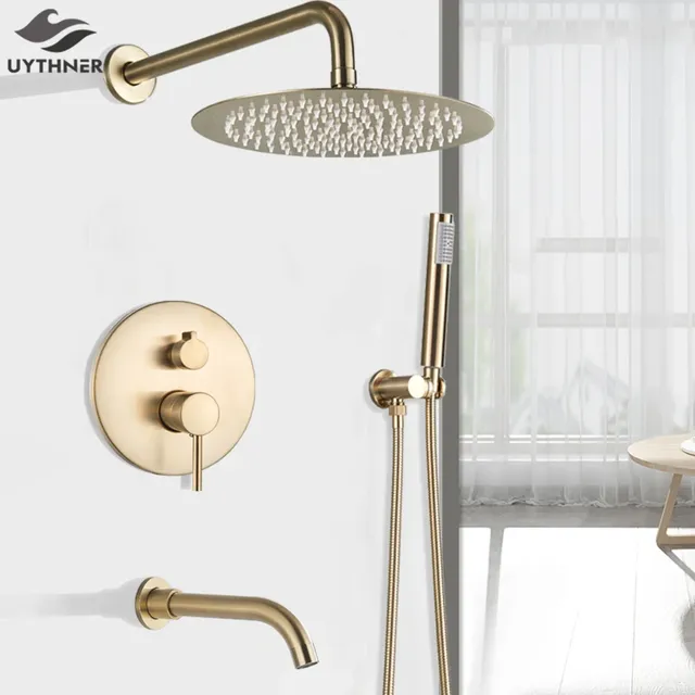 Robinet de douche en or brossé