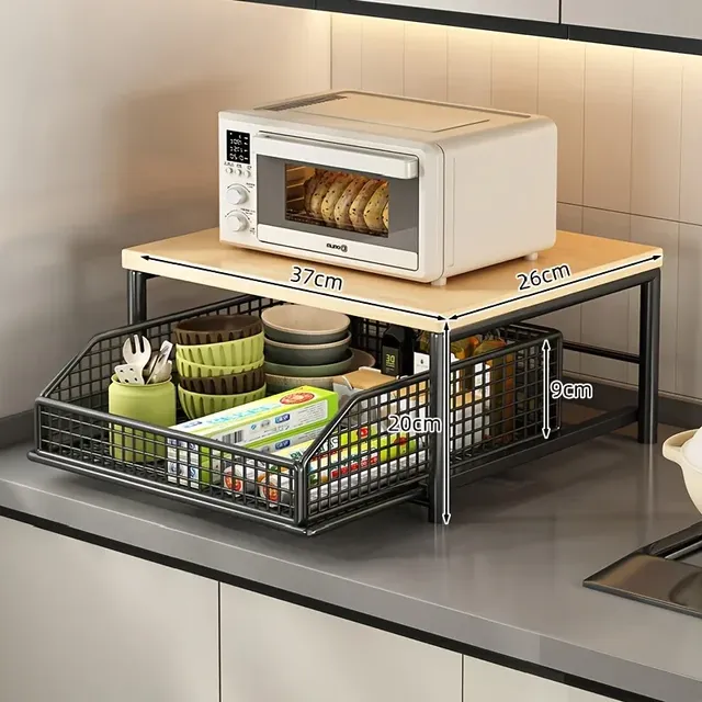 Support de rangement pour micro-ondes de cuisine moderne – vue 3