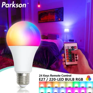220V E27 RGB LED ampoule Bombillas LED 5W 10W 15W IR télécommande modifiable coloré RGBW lampe à LED ampoule de projecteur