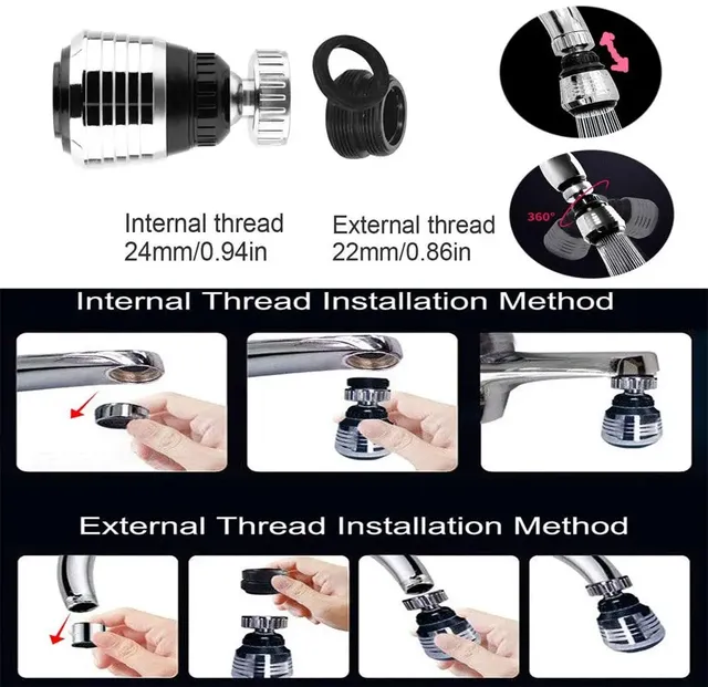 Extension de robinet rotative à 2 modes 360 – vue 5