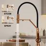Robinet de cuisine industriel en laiton brossé or rose… – vue 4