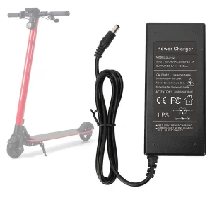 chargeur adaptateur secteur trottinette scooter électrique compact portable plastique fibre carbone noir universel del témoin automatique durable 2000milliampères chargeur adaptateur secteur trottinette scooter électrique compact portable plastique fibre carbone noir universel del témoin automatique durable 2000milliampères