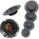 Filtre de crépine d&rsquo;évier de cuisine en acier inoxydable, bouchon de trou de vidange de lavabo noir, filtre de vidange de sol de douche, accessoires de salle de bains