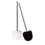 Brosse de toilette en acier inoxydable, brosse de nettoyage de toilettes en plastique, nécessités quotidiennes pratiques