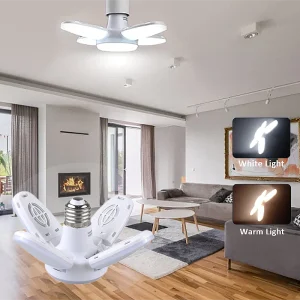 Ampoule LED Pliable Haute Luminosité, Éclairage Blanc Chaud, Sous-sol, Entrepôt, Cuisine, Chambre, Atelier, 4 Scalp, 28W Ampoule LED Pliable Haute Luminosité, Éclairage Blanc Chaud, Sous-sol, Entrepôt, Cuisine, Chambre, Atelier, 4 Scalp, 28W