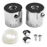 Poignées de bouton de contrôle de température de douche, mitigeur de douche thermostatique chromé, robinets de salle de bains, thermostats de baignoire