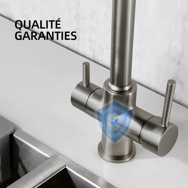 Robinet de cuisine en nickel brossé – vue 5