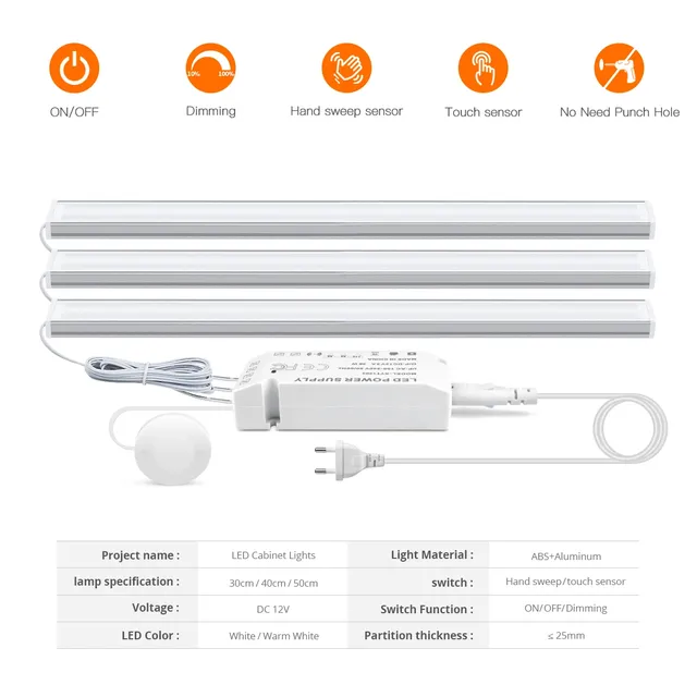 Capteur tactile de mouvement LED lumières sans fil… – vue 3