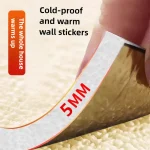 Panneaux muraux à décoller et à coller pour isolation intérieure, papier peint auto-adhésif épais Anti-froid, imperméable, cuisine, chaud d&rsquo;hiver