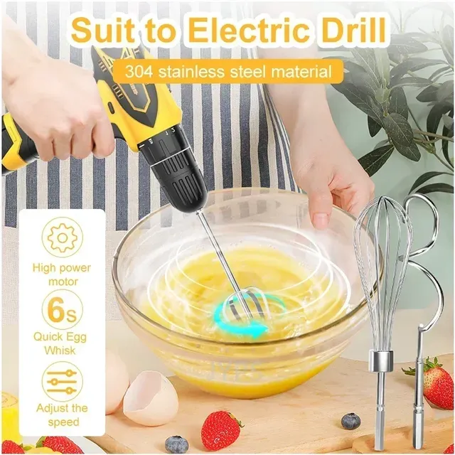 Batteur à œufs de cuisine en acier inoxydable – vue 3