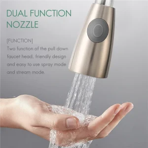 Pièces de rechange pour robinet d&rsquo;évier de cuisine, tête de pulvérisation extractible, uniquement pour connecteur G1/2, finition Nickel brossé-AT64