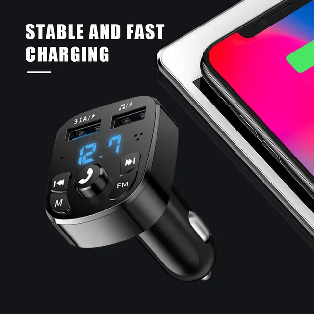 Chargeur de voiture transmetteur FM Bluetooth Audio… – vue 4