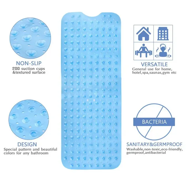Tapis de baignoire antidérapant Extra Long en PVC – vue 2