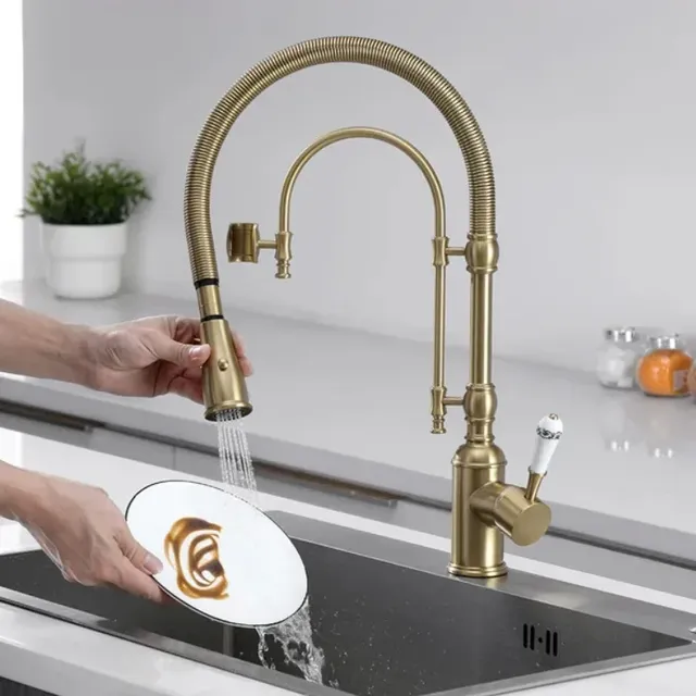 Robinet de cuisine extractible à ressort multifonction à… – vue 3