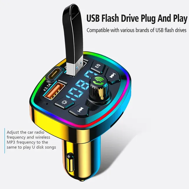 Transmetteur FM Bluetooth 5.0 pour voiture – vue 5