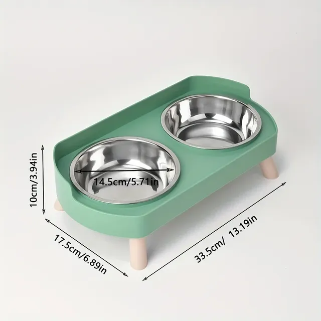 Double bol en acier inoxydable pour chat et chien – vue 3