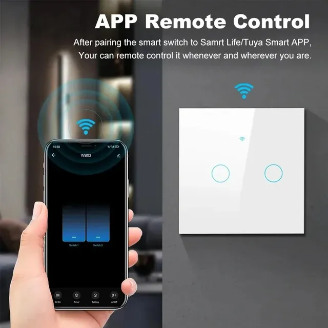 Interrupteur tactile mural Wifi intelligent – vue 4