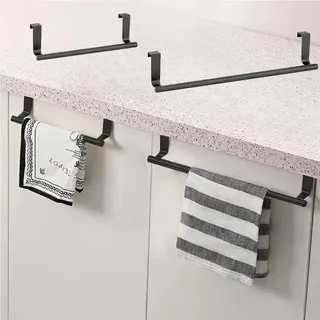 Porte serviettes suspendu acier inoxydable argent noir design…