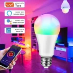 Tuya WiFi E27 ampoule intelligente à intensité variable RGBCW 100-240V 12W 15W 18W lumière LED vie intelligente App contrôle prise en charge Alexa Google Home Alice