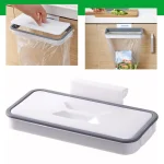 support sac poubelle suspendu cuisine fixation sans perçage plastique gris compact hygiénique mains libres réutilisable écologique