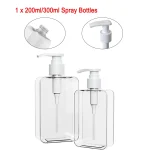 Distributeur de savon carré Transparent, bouteille de Lotion de comptoir avec pompe, distributeur de savon liquide de Lotion de salle de bains rechargeable Emp 1 pièce