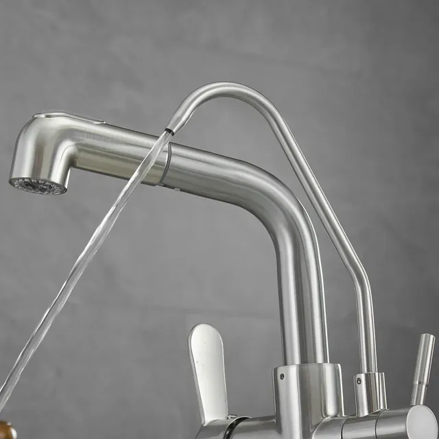 Robinet d'évier de cuisine avec filtre tactile en laiton – vue 5