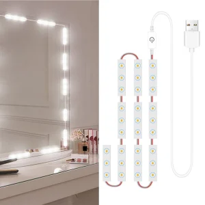 6/18/30/42LED miroir de maquillage lumières contrôle tactile vanité miroir lumières salle de bain miroir lumière avec câble USB LED bande lumières Dres